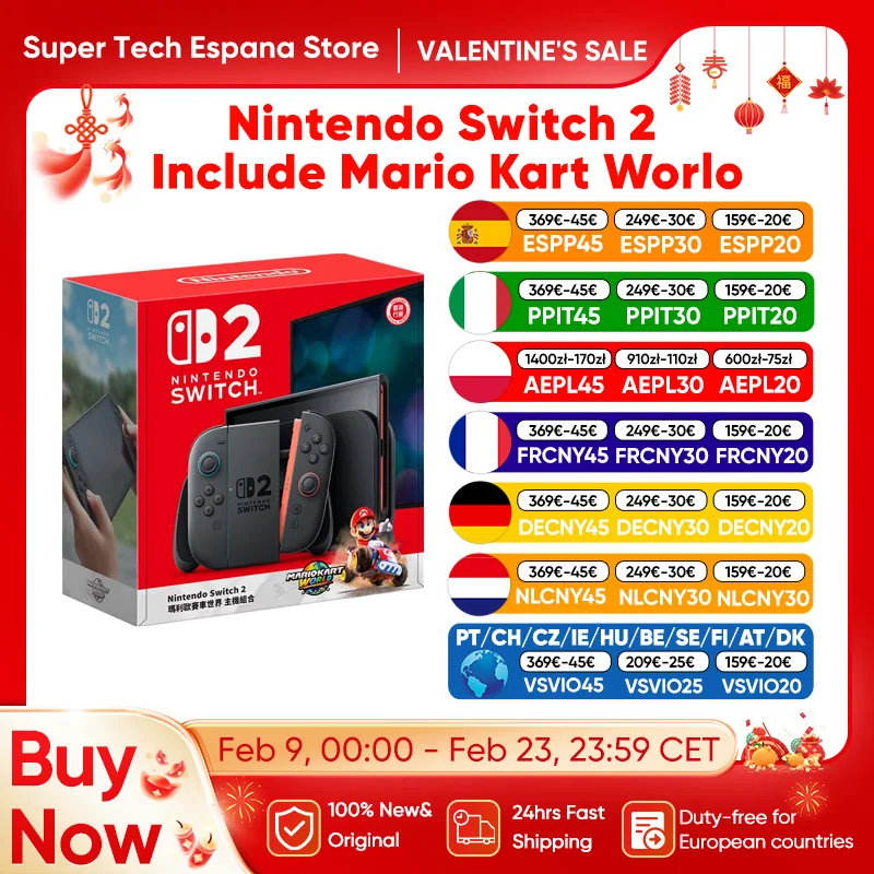 【Marque +】Nintendo Switch 2 avec Console de jeu portable Mario Kart World NS2 7,9 pouces LCD 1080P conception magnétique NS2 Nintendo Switch