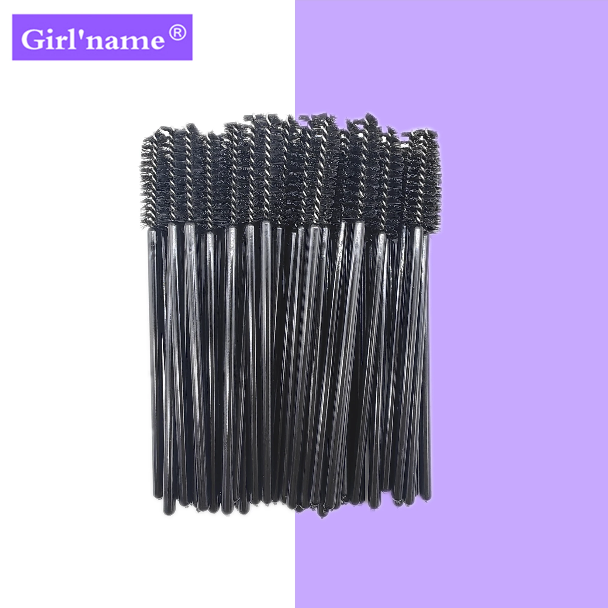 NAVINA 50 Pcs Disposable Eyelash Brushes Black Mascara Wand Applicator Brush False Eyelash Brushes