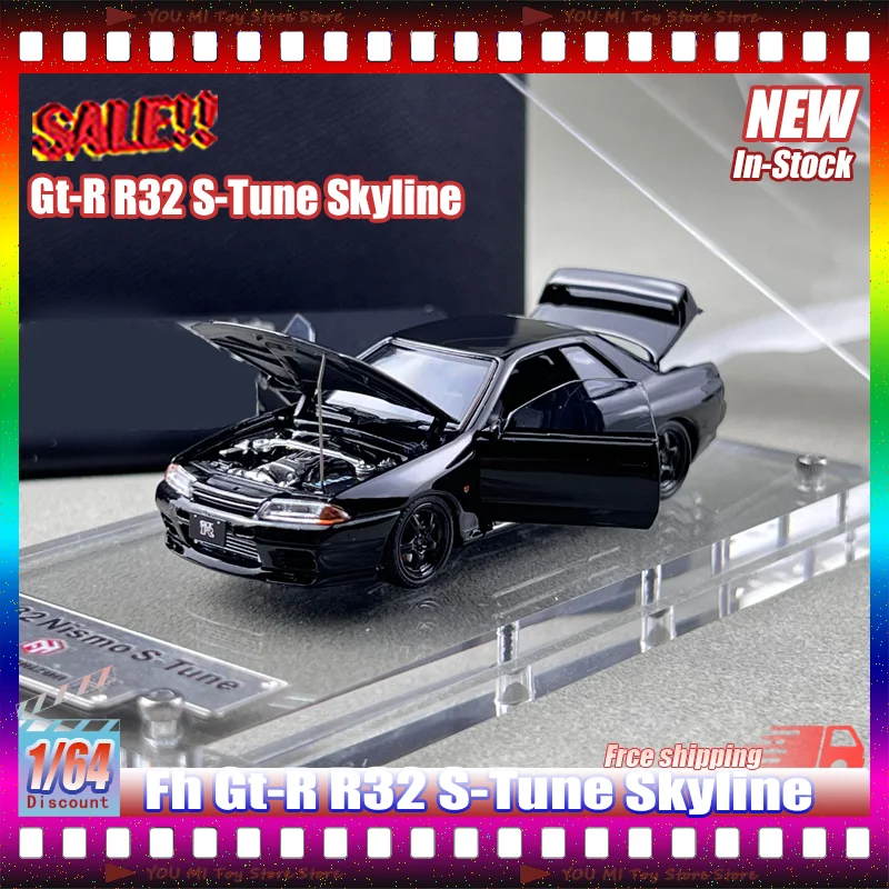 Auf Lager 1:64 Fh Gt-R R32 S-Tune Skyline Simulation Legierung Miniatur Druckguss Auto Modell Angepasst Spielzeug sammeln Geschenke Ornament