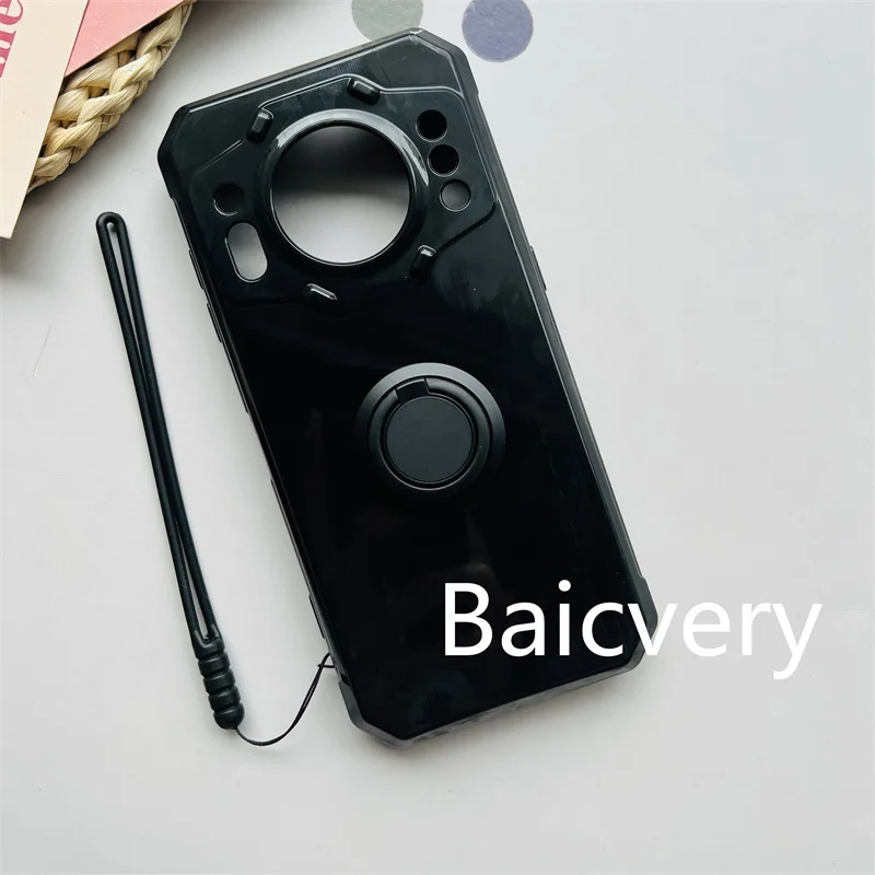 Finger Magnetic Ring Case for Oukitel WP22 Case Black Silicone TPU Cover for Oukitel WP21 WP21 Ultra