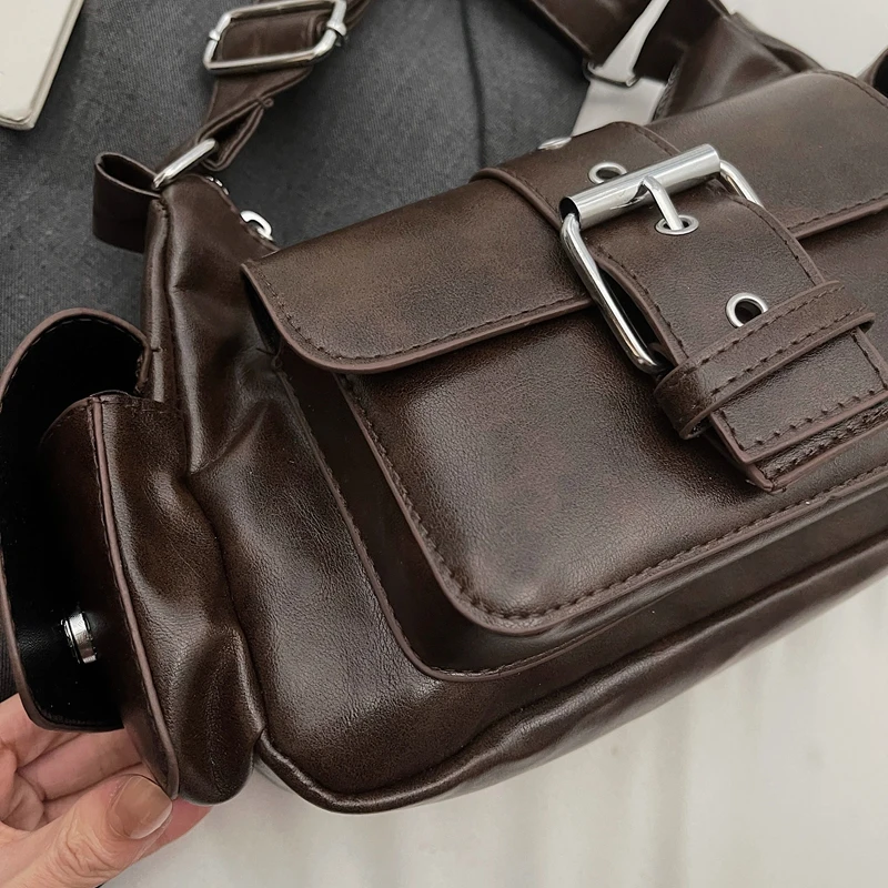 Vsper Biker Style Retro Crossbody Bags For Women Multi-pocket Practical Shoulder Satchels Bag 2026 New Designer Handbags Luxury