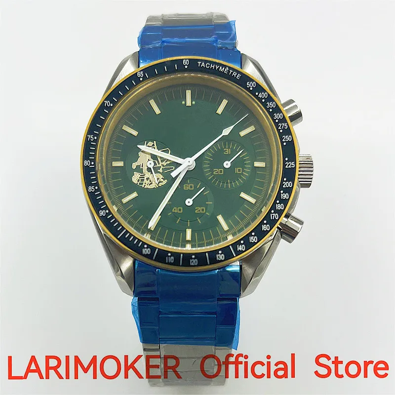 

LARIMOKER New Popular Men's Watch Black Dial Metal Strap Weekday Date Indicator 40mm Automatic Watch