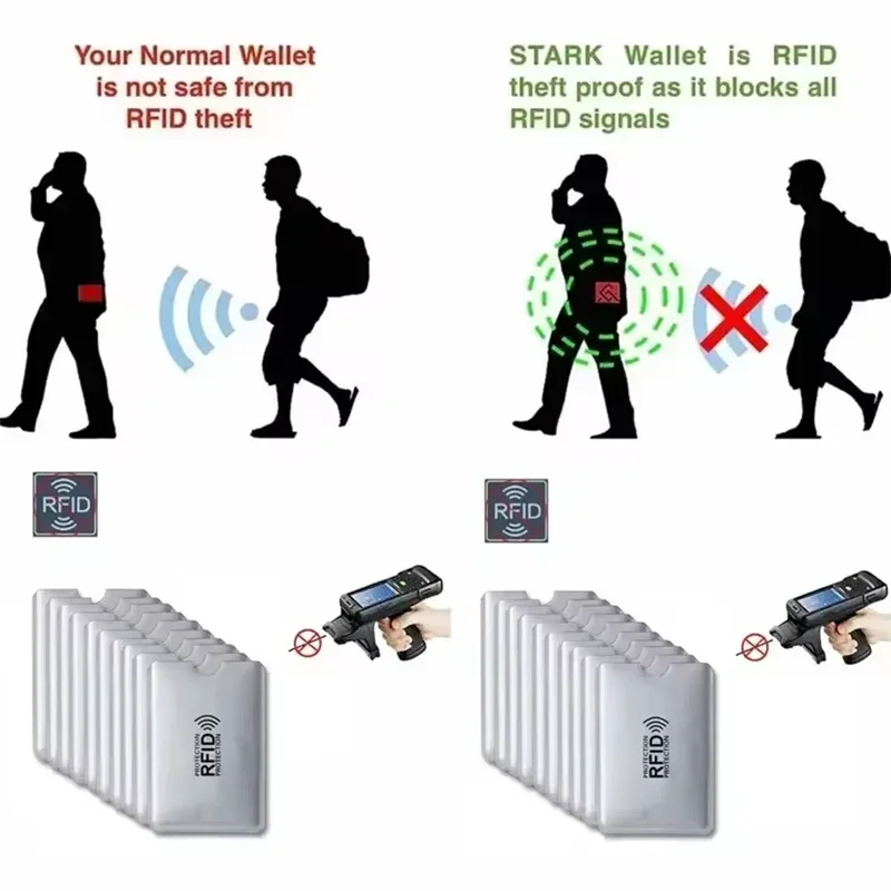 5 個アルミ箔抗消磁カードカバー RFID シールドバッグ NFC クレジットカード盗難防止ブラシ ID カード抗消磁カバー