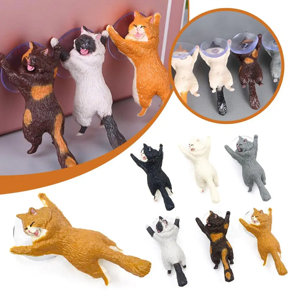 New Creative Gadgets Cat Reinforcements Mobile Phone Lazy Stand Suction Cup Stand Cute Kitten For Various Mobile Phone Mode S8Q4