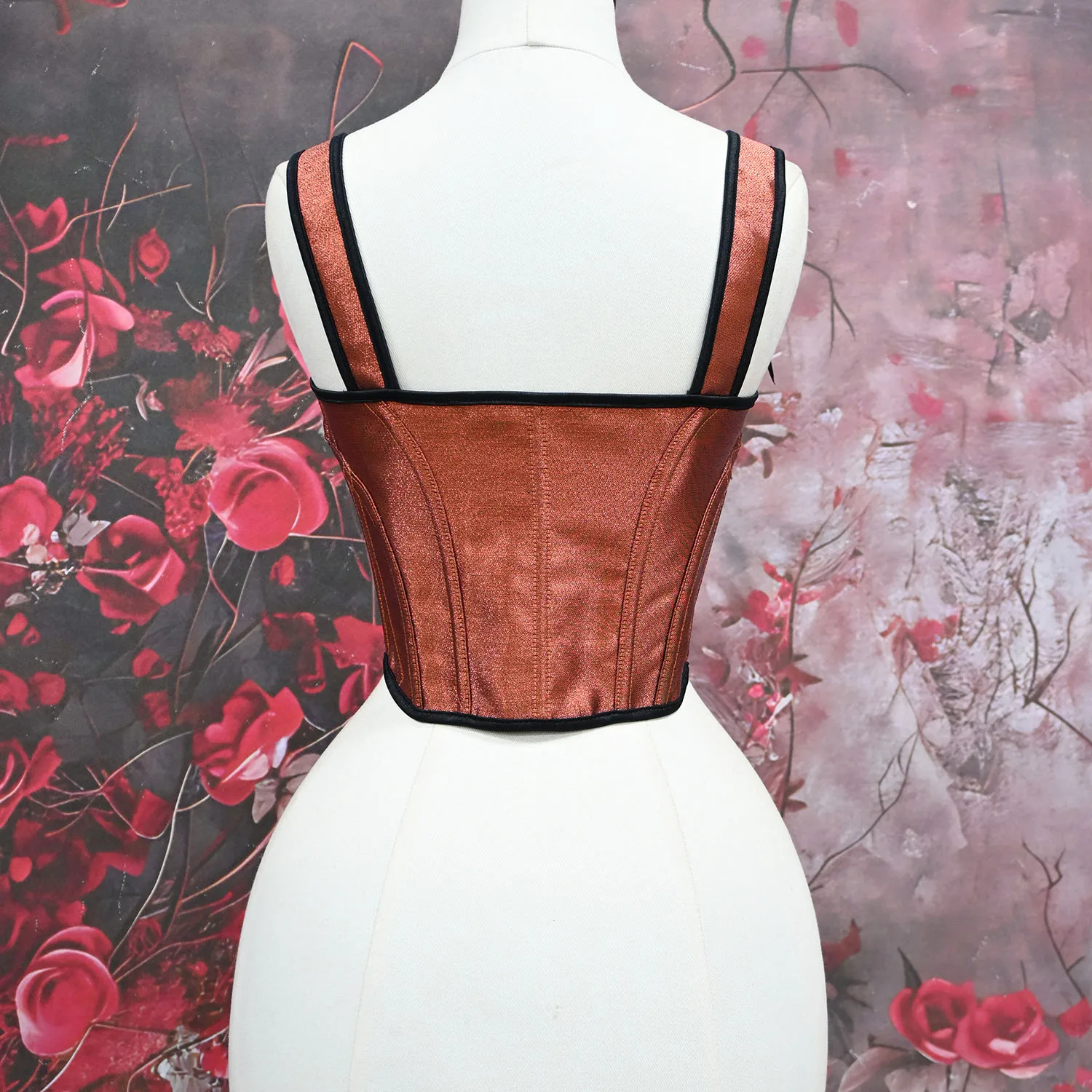 Women's Sweet Leopard French Satin Gothic Web Print Bustier Shapewear Outerwear Stylish Corset for Special Occasions