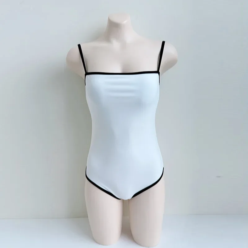 2025 sexy branco esportes bandagem banho rendas até maiô fino estilingue monokini acolchoado estilo coreano feminino maiô de uma peça