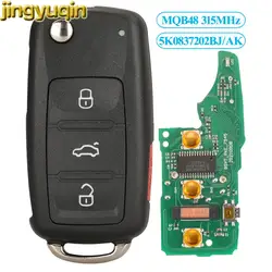 Jingyuqin Keyless Go Key Fob Megamos AES MQB48 315MHz For VW Volkswagen Pasajeros 2018 4BTNS 5K0837202BJ/5K0837202AK NBG010206T