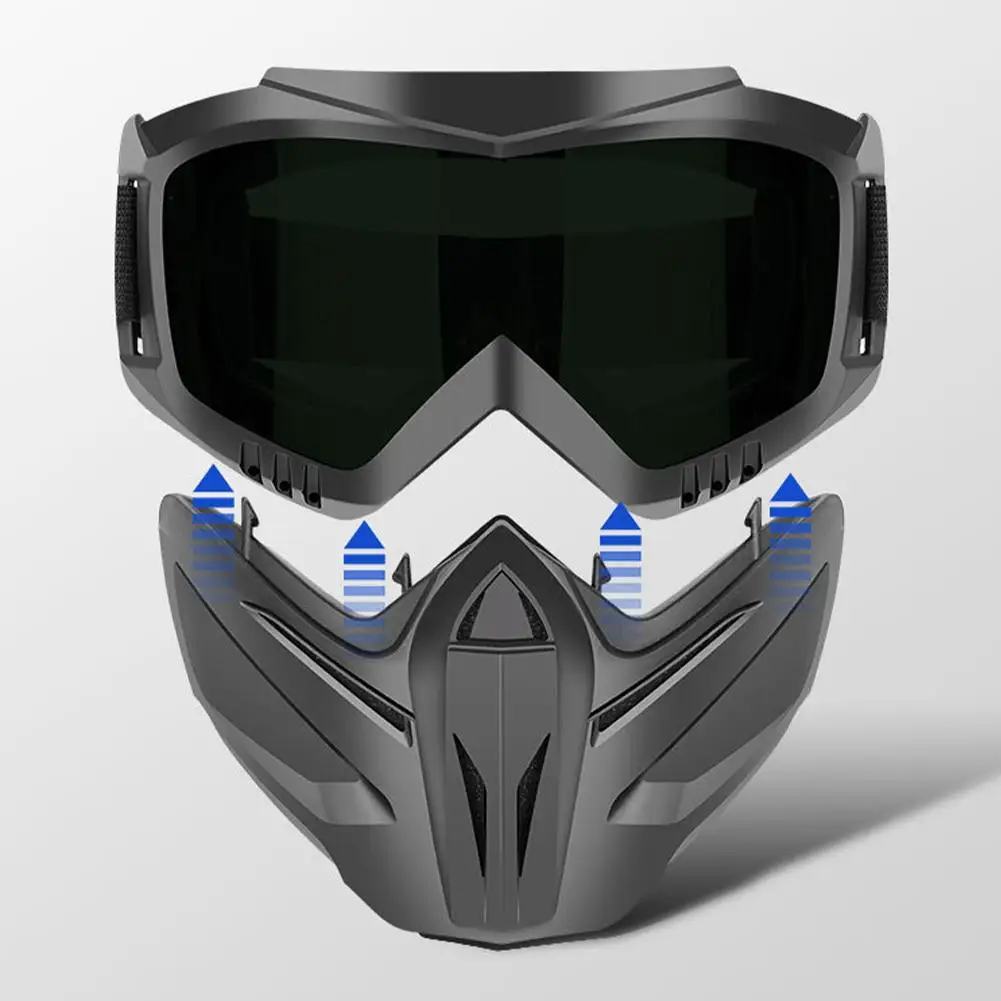 Anti Fog Full Face Protective Mask, Windproof Sandproof Riding Face Shield for Harley Motorbike Tactical Full Face Mask Goggles