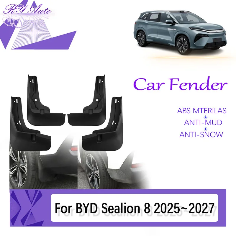 مصدات الطين للسيارة BYD Tang L Sealion 8 2025 2026 2027 مكافحة سبلاش واقي الباب Mudflap رفرف 4 قطعة أجزاء خارجية اكسسوارات السيارات