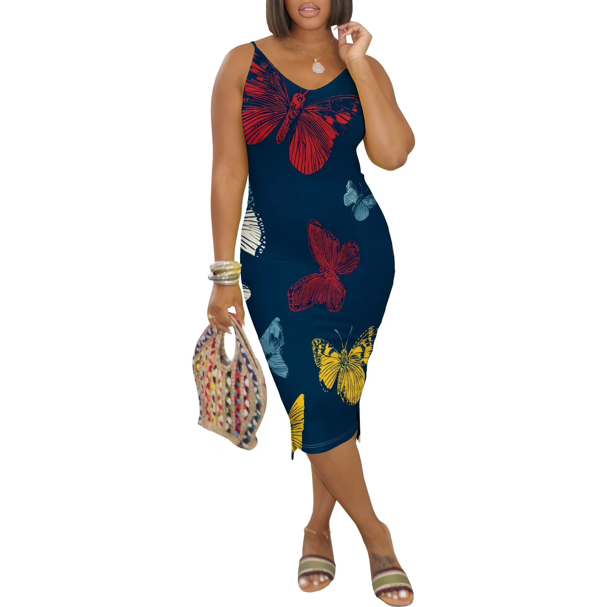 Women's Sexy Bodycon Tank Dress Sleeveless Basic Midi Club Dresses