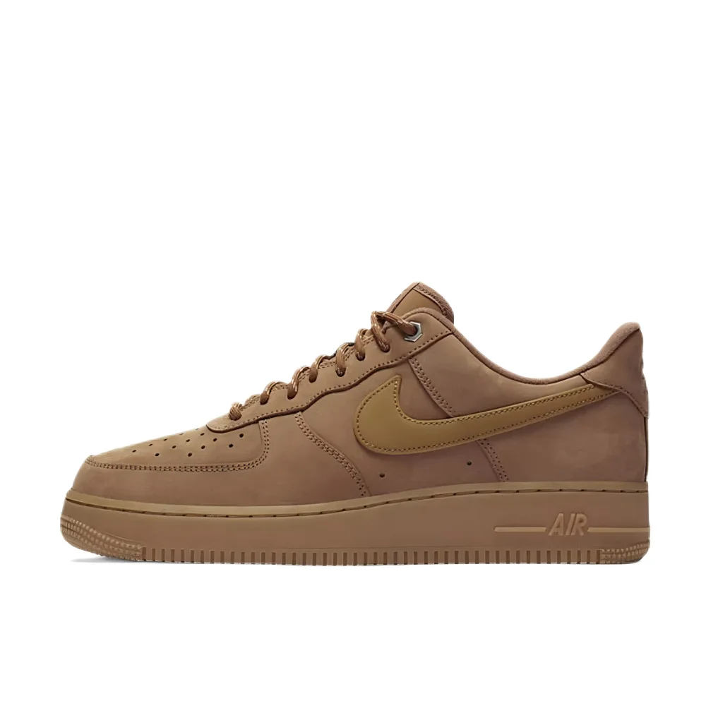 Nike Wheat Color Air Force 1 Low Original Sapatos de tabuleiro masculinos e femininos na moda Sapatos casuais