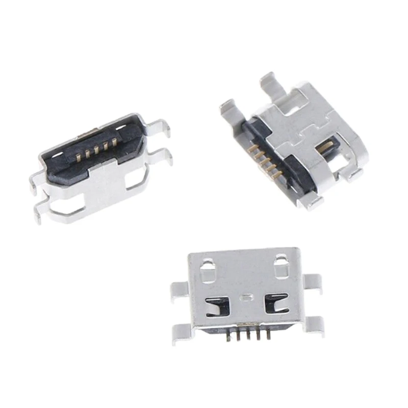 10 Pcs Type B Micro Usb 5 Pin Female Charger Mount Jack Connector Port Socket