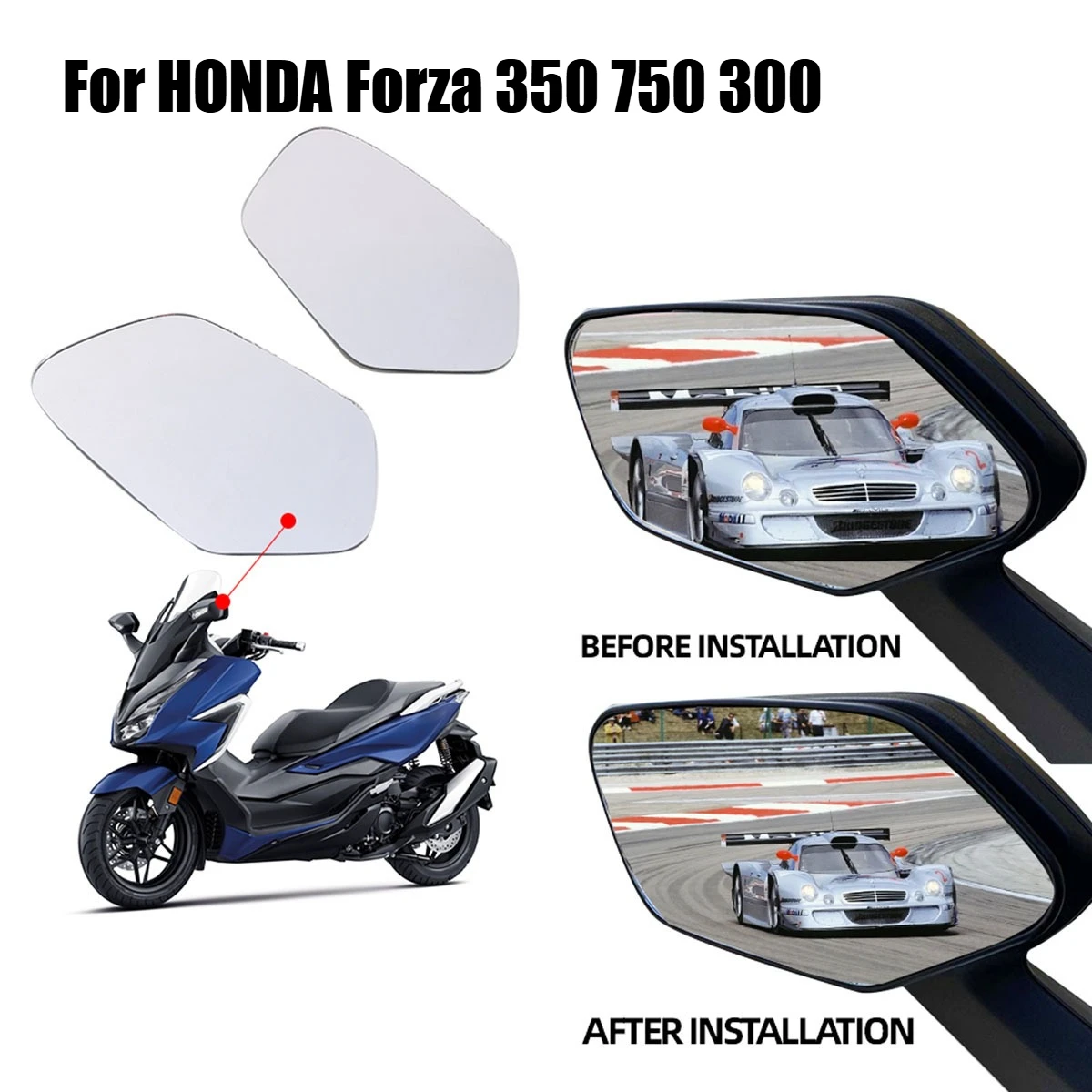 

Выпуклое зеркало для Forza 350, Forza300, Forza 300, Forza750, увеличение зеркала заднего вида, объектив для зрения, большое полевое зеркало заднего вида