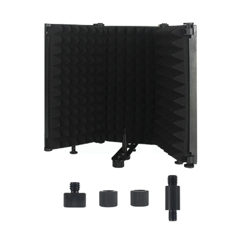 Adjustable Microphone Isolation Shield Foldable Studio Recording Mic Filter Mic Sponge Soundproof Shield