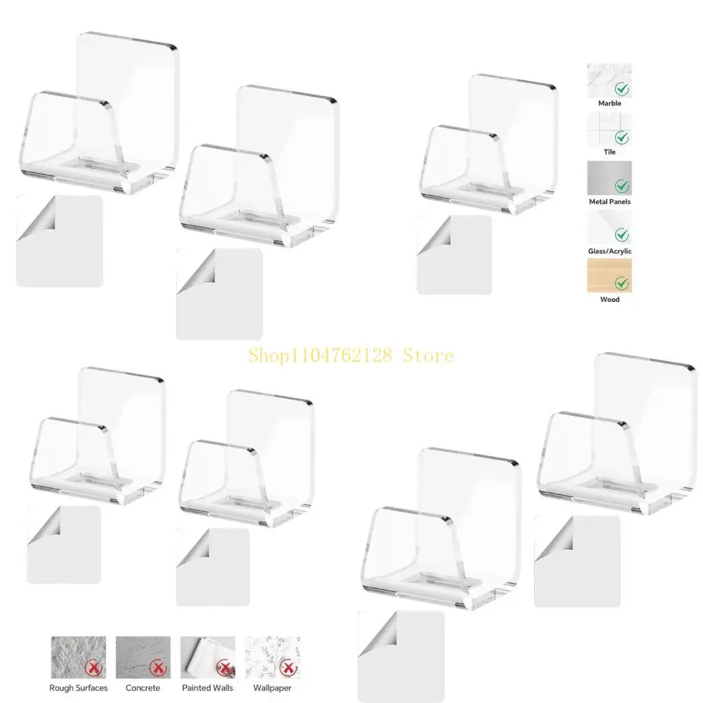 

Упаковка из 2 держателей для кухонной раковины, акриловая подставка с прочным клеем для губок для мытья посуды и щеток, для