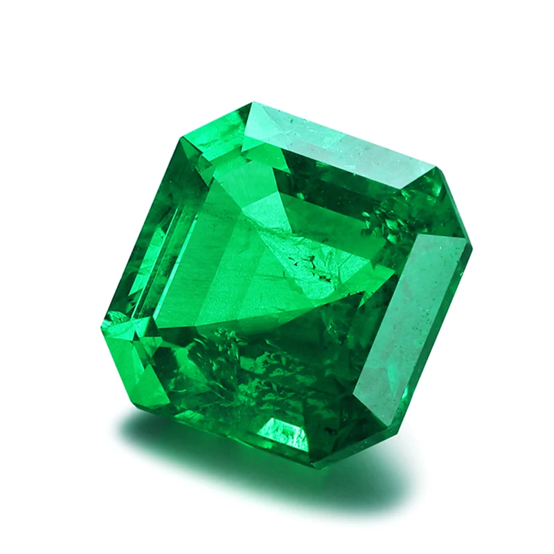 مختبر عالي الجودة نمت الكولومبي الزمرد Asscher قطع اليد قطع الزمرد الحرارية المائية صنع المجوهرات شهادة AGL #2