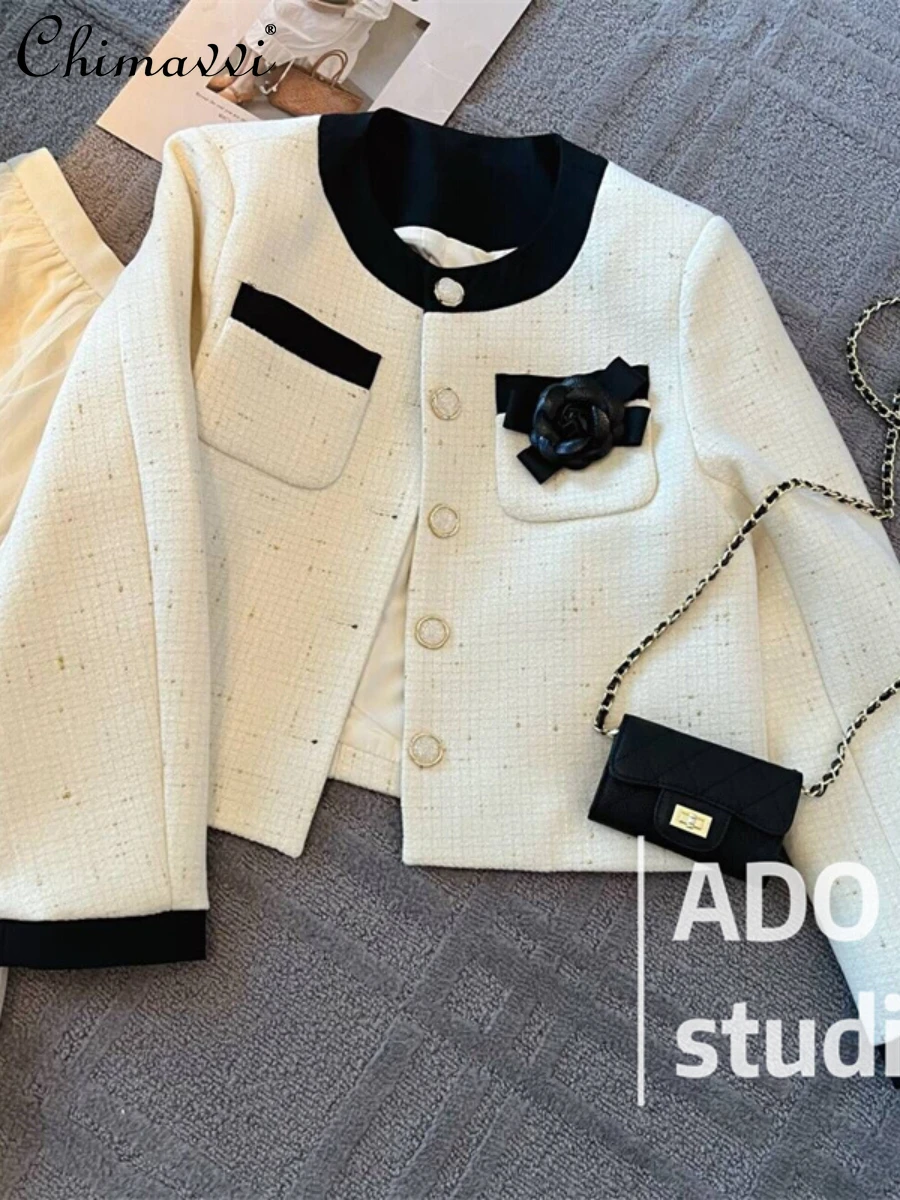 

2024 Spring New French High-end Short Socialite All-Match Loose Coat Top Fashion Commuter Long Sleeve Elegant Women Jackets