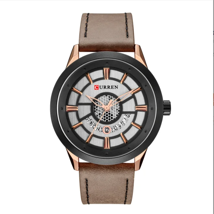 Business Men's Watch 2024 New Edition Men's Quartz Watch Calendar Watch Leather Strap Men's Watch Disc Quartz Waterproof Watch