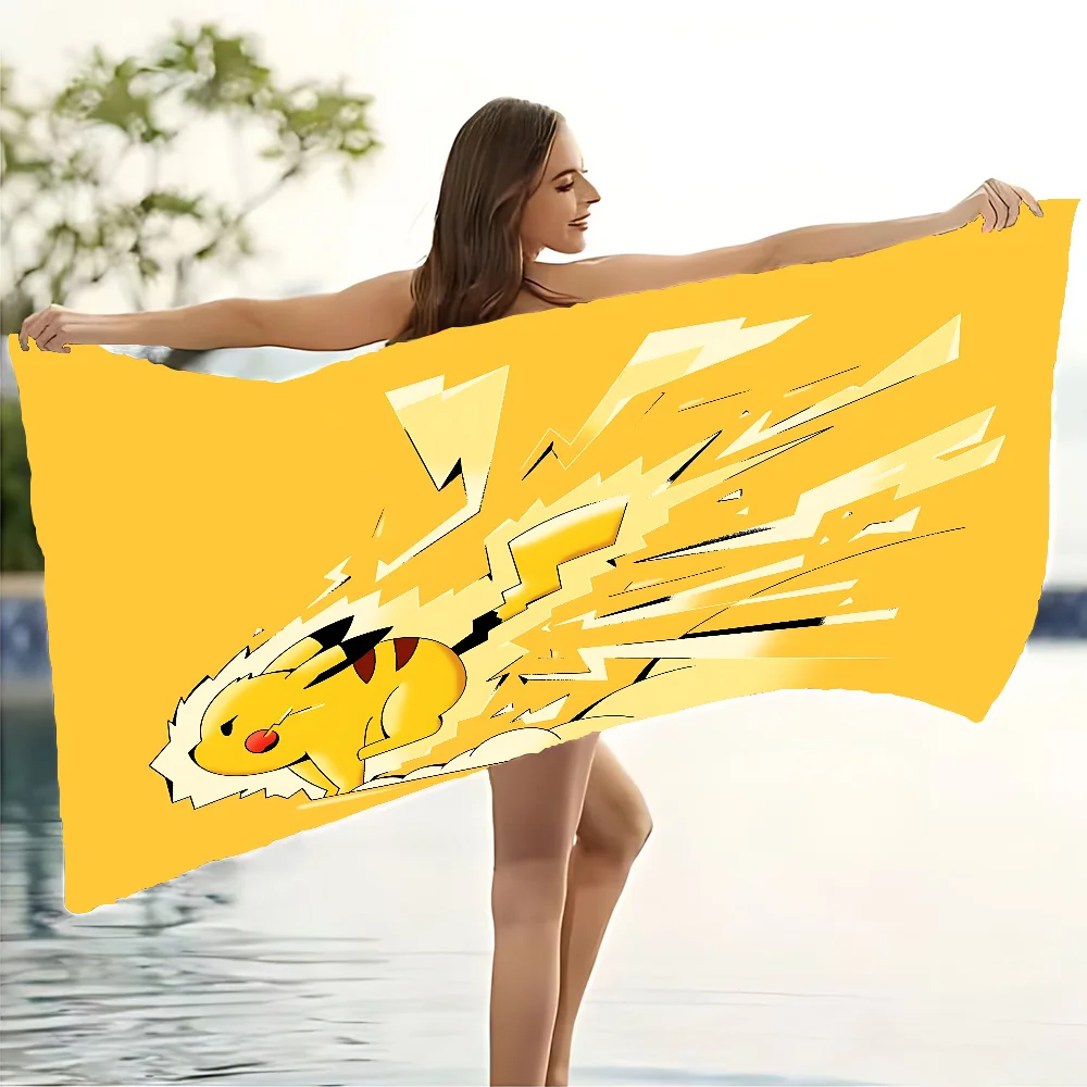

P-pikachu Towels Bathroom Set Accessories Personal Care Beach Towel Sauna Spa Large Bath Towel Turban for Hair Drying Home Quick
