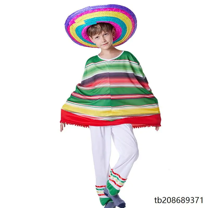 loween Ethnic Sle Cosplay Costume with Hat Children's Performance Clothes Coat And St Hat National Sle