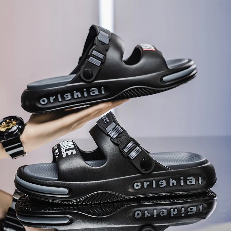 

Новые мужские уличные тапочки, пляжные сандалии, удобные шлепанцы, мягкие сабо, мужская повседневная обувь, садовая обувь, мужские пляжные сандалии