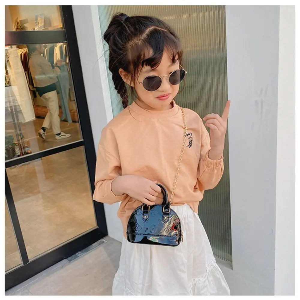 키즈 스타일 패션 핸드백 PU 미니 숄더백 작은 사첼 동전 지갑 어린 소녀 체인 크로스백