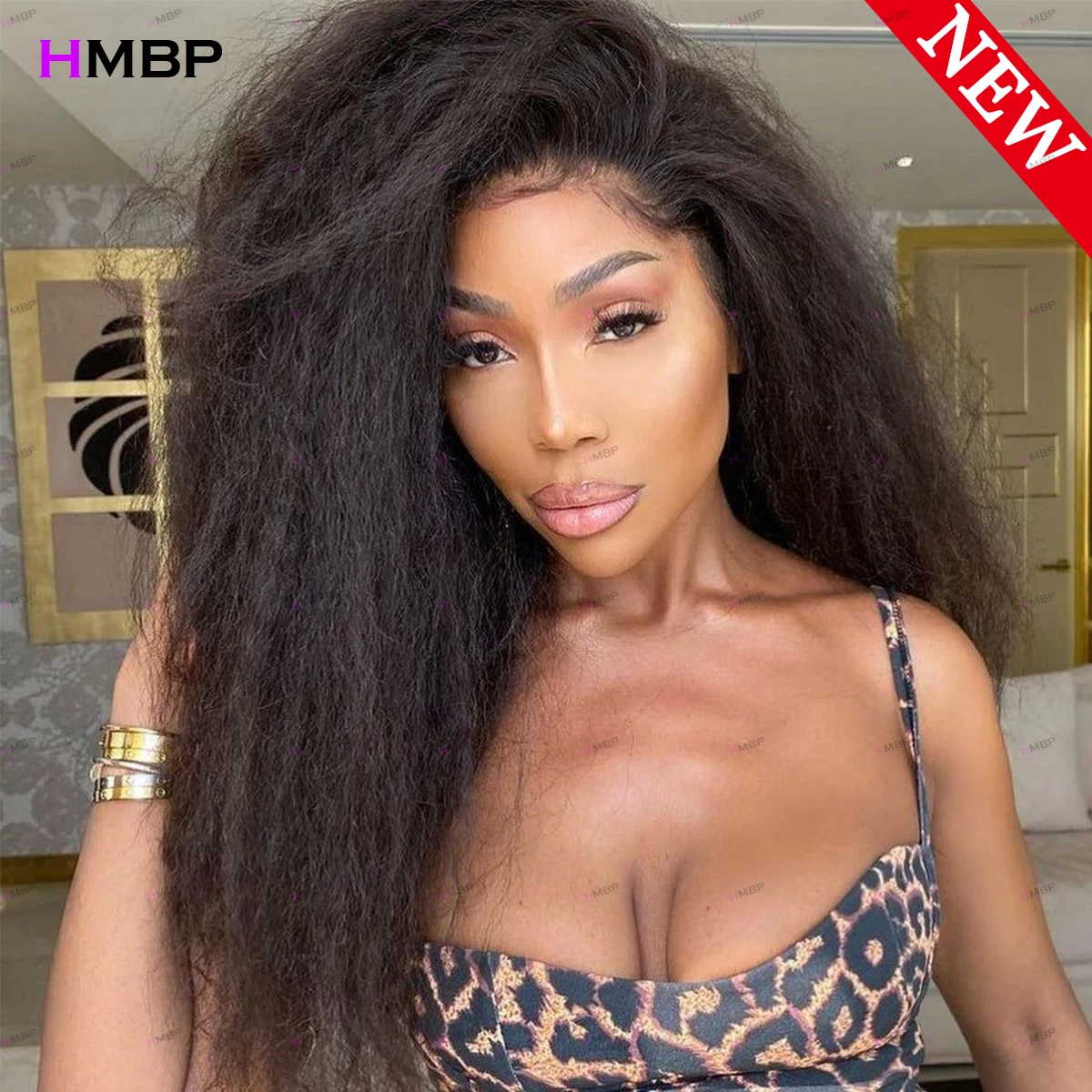 

Kinky Straight 450 Density Glueless Lace Frontal Wig Human Hair Ready To Wear 13×6/360 HD Lace Wig Pre Plucked Hair For Women
