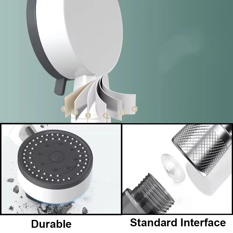 샤오미 샤워헤드 정수 필터, 조절 가능한 고압 샤워, 휴대용 원 키 스톱 샤워, 욕실 액세서리, 10 가지 모드