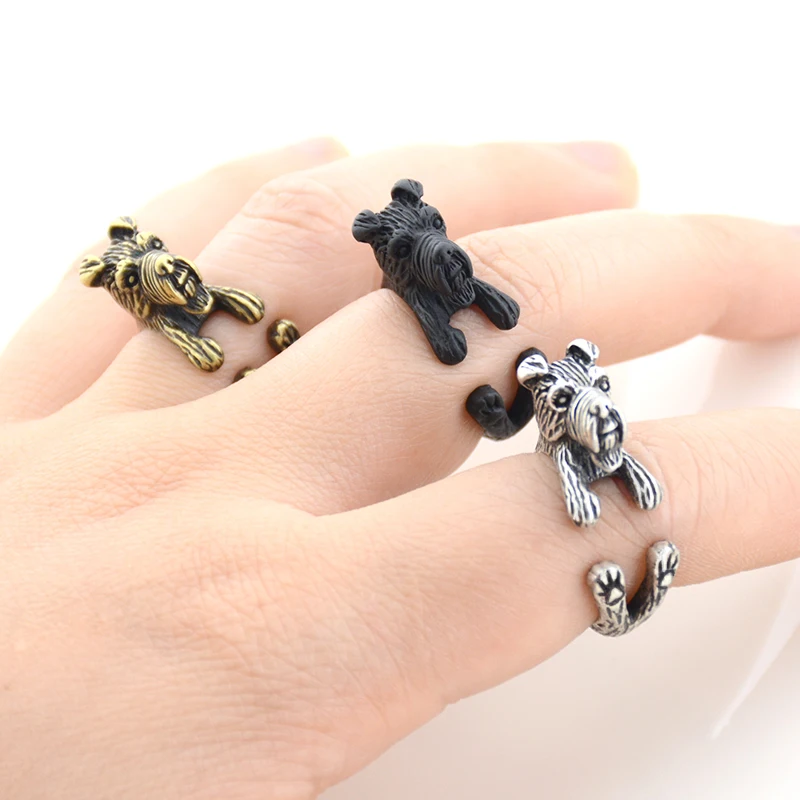 Vintage Jack Russell&Boxer Ring Men Kpop Anillos Boho Cute Dog Anel Couple Rings For Women Jewelry Friend Aneis Anniversary