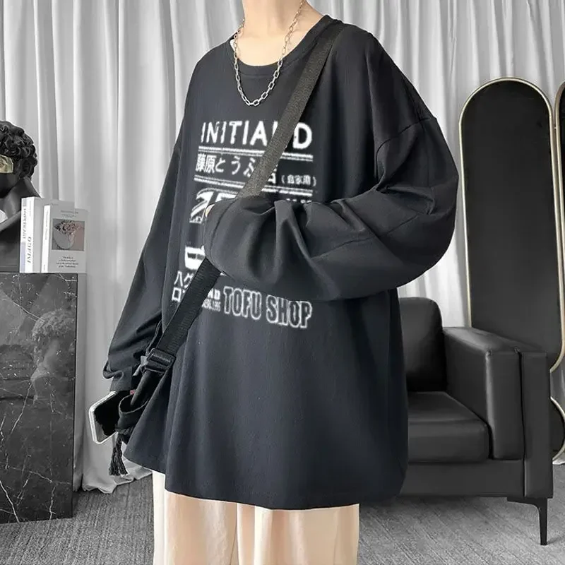Herrenhemd Langarm 2025 Frühling Anime Streetwear O-Ausschnitt Hip-Hop Lose T-Shirts Herbst Vintage Übergroße Y2k Oberteile Männer-T-Shirts – Detail 4