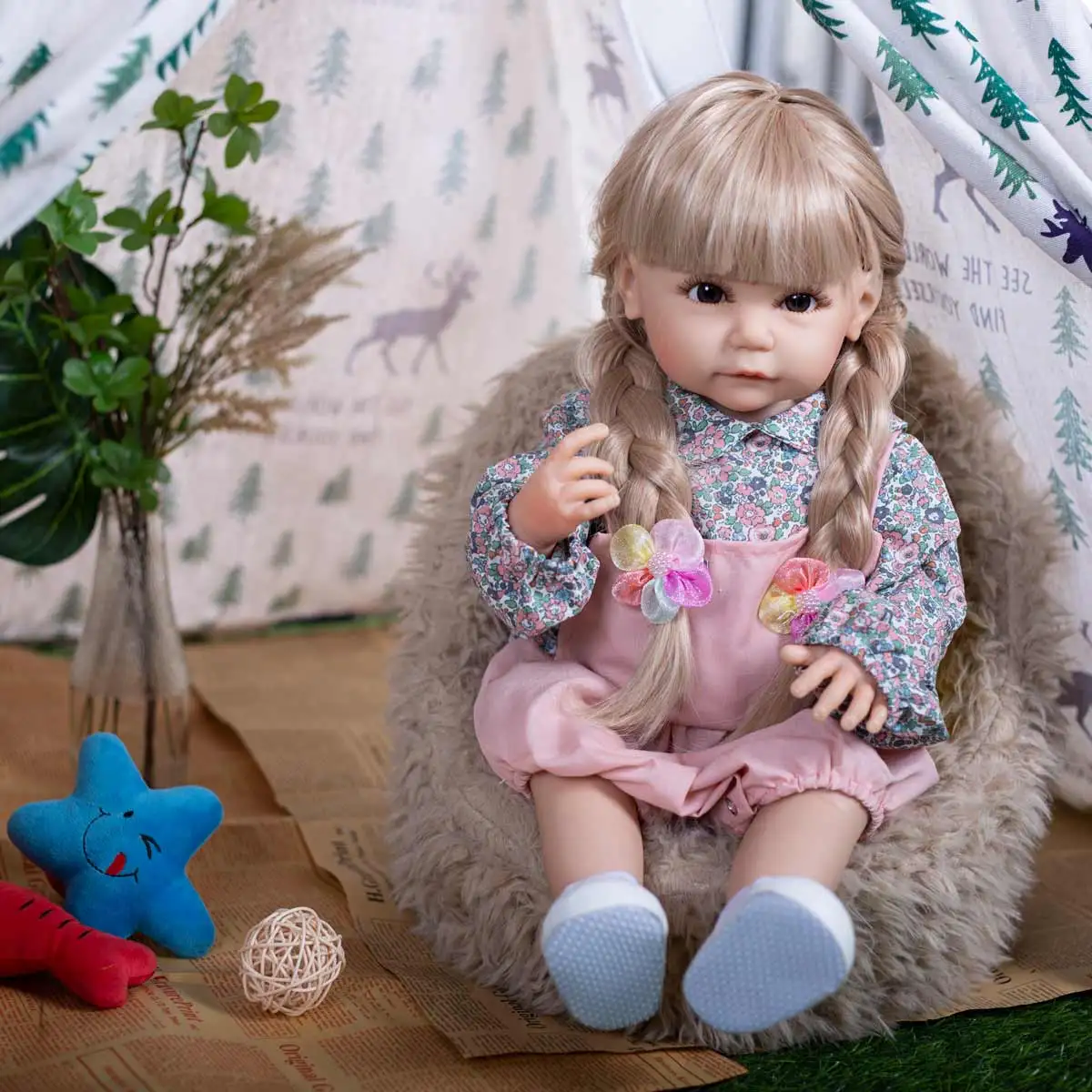 New Style 22inch Reborn Baby Leisure Style Doll Girl For Children's Toy Birthday and Children's Day Gift