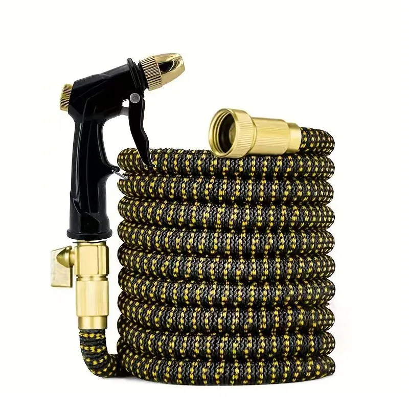 

Садовый расширяемый шланг для полива с насадкой, гибкий спиральный садовый шланг, шланг для мойки автомобилей (соединитель 3/4 дюйма, от 25 до 100 футов)