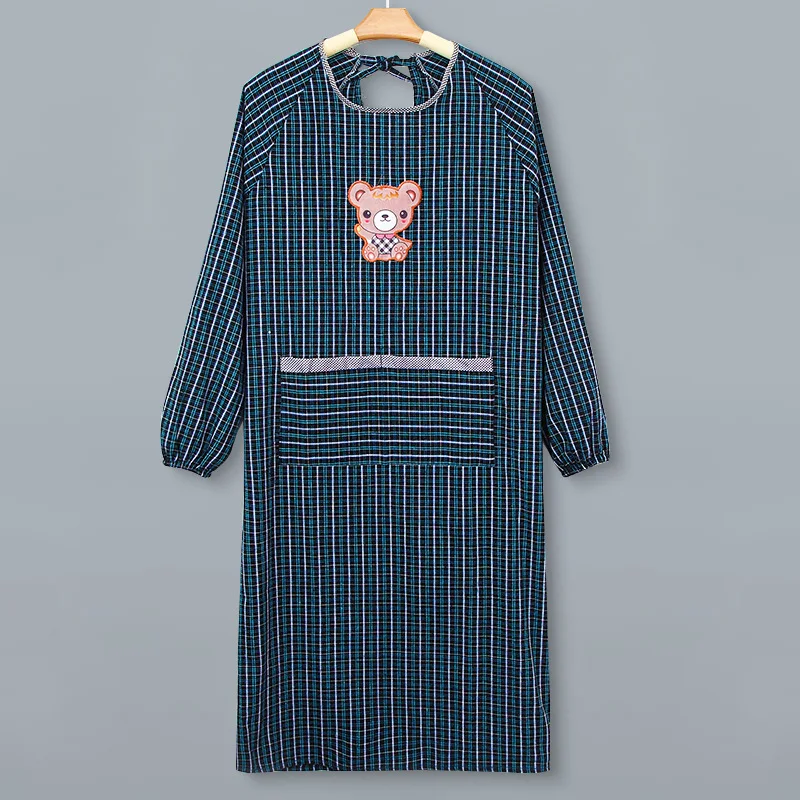 

Durable Heavy Cotton Long-Sleeve Apron, Plus-Size, Unisex, Kitchen Workwear, Reversible, Easy To Wash and Stain-Resistant
