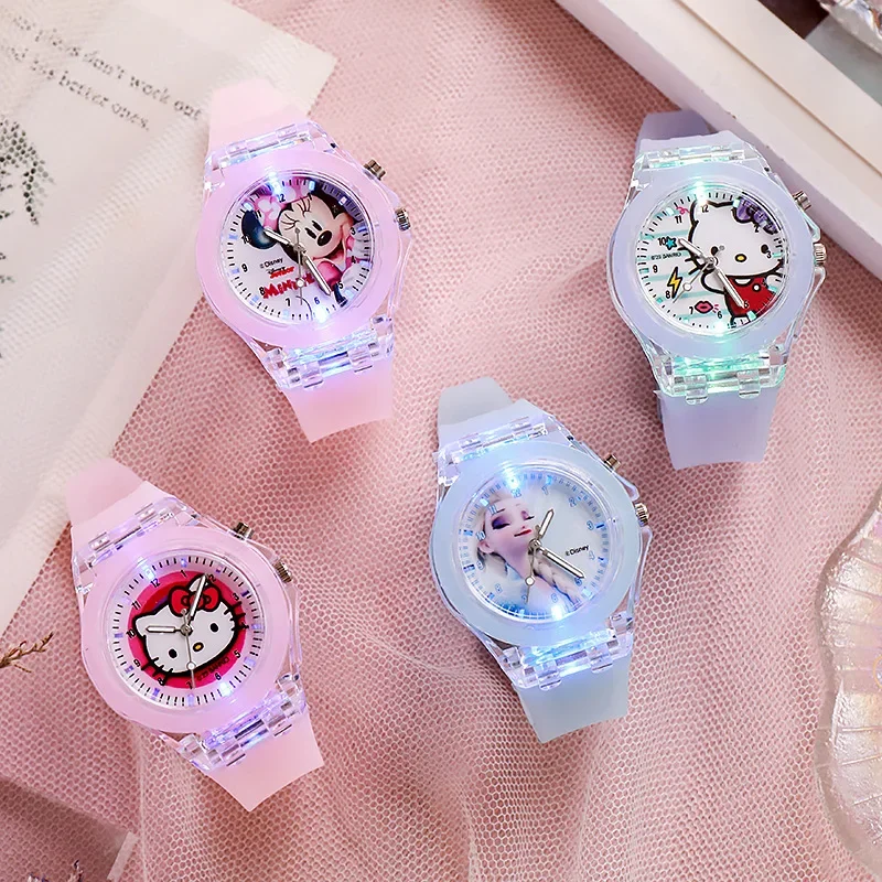 Disney Mickey Frozen Cartoon Children Watches For Kids Wristwatch Fashion Student LED Electronic Sport Girl Watch Gifts Toys