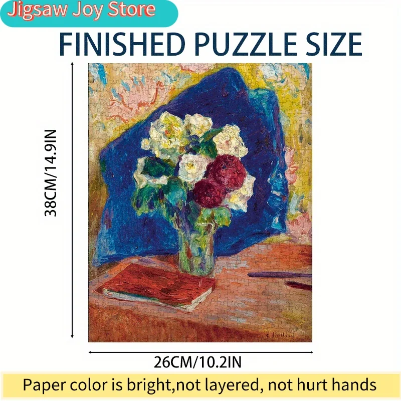 จิ๊กซอว์จิ๋ว Édouard Vuillard รุ่น “Le Bouquet Et Le Livre” ขนาด 15x10 นิ้ว แบบพกพา เหมาะสำหรับผู้ใหญ่ ภาพศิลปะฝรั่งเศส