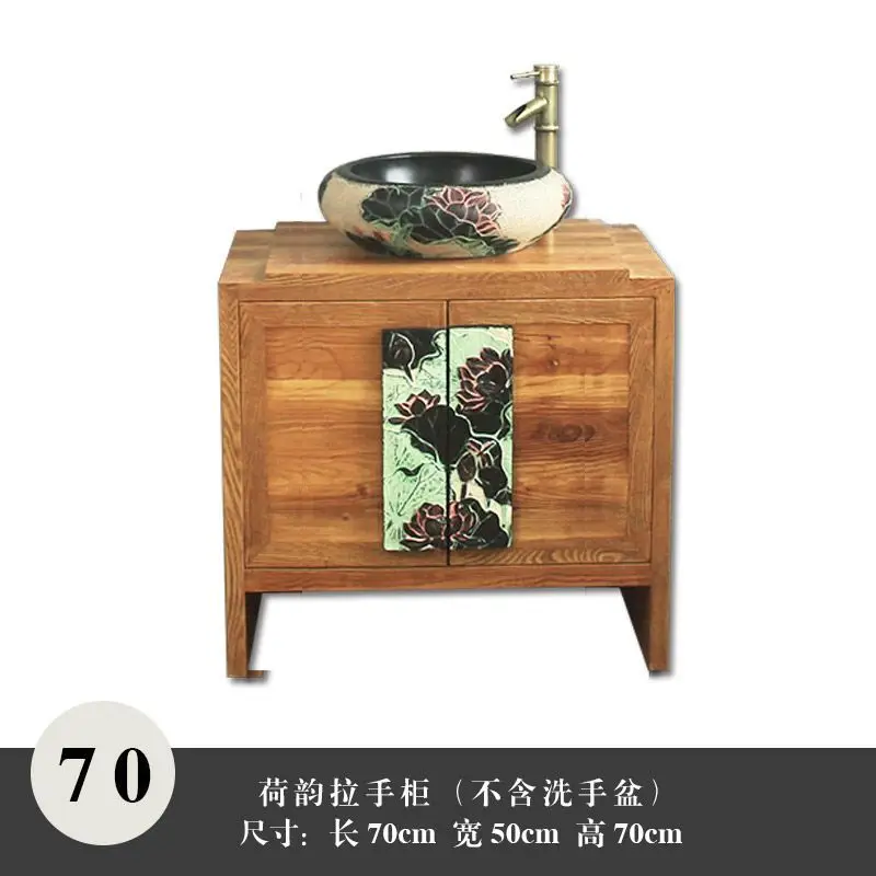 

Современная китайская настольная раковина для ванной комнаты в отеле или чайной, антикварный креативный художественный шкаф-комбинация для умывальника