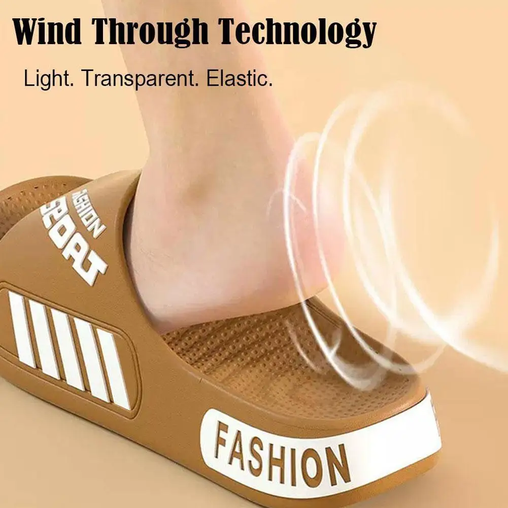 36-45 Men Slippers Non-Slip Summer Flat Sole Home Slippers For Women Man Open Toe Trend Slides Couple Light Beach Shoes Sandals