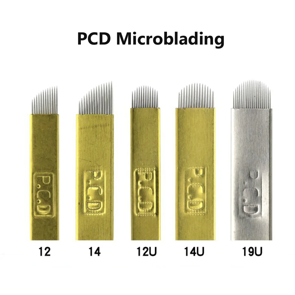 PCD 마이크로블레이딩 바늘, 영구 메이크업 수동 눈썹 블레이드 바늘, 3D 자수 수동 문신 펜