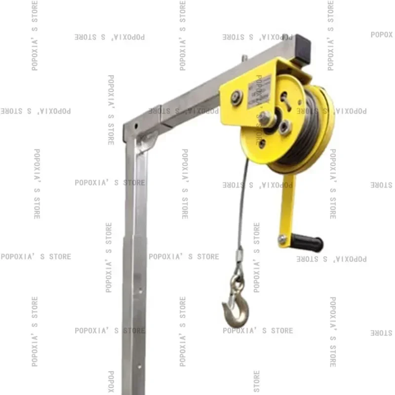 10/15/20M Galvanized Outside Installation Lifting Tool Crane Folding Self-locking Manual Winch Assembly Air Conditioner