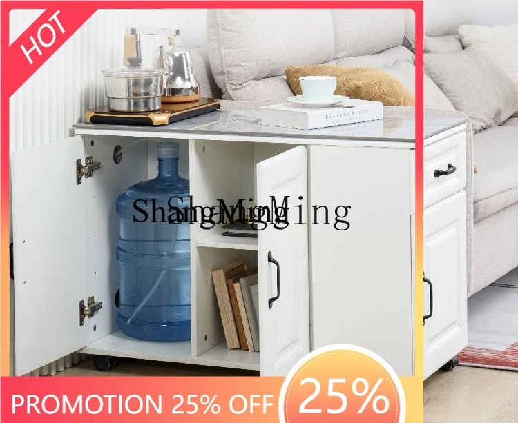 

FG light luxury solid wood sofa side cabinet removable household storage locker against the wall corner