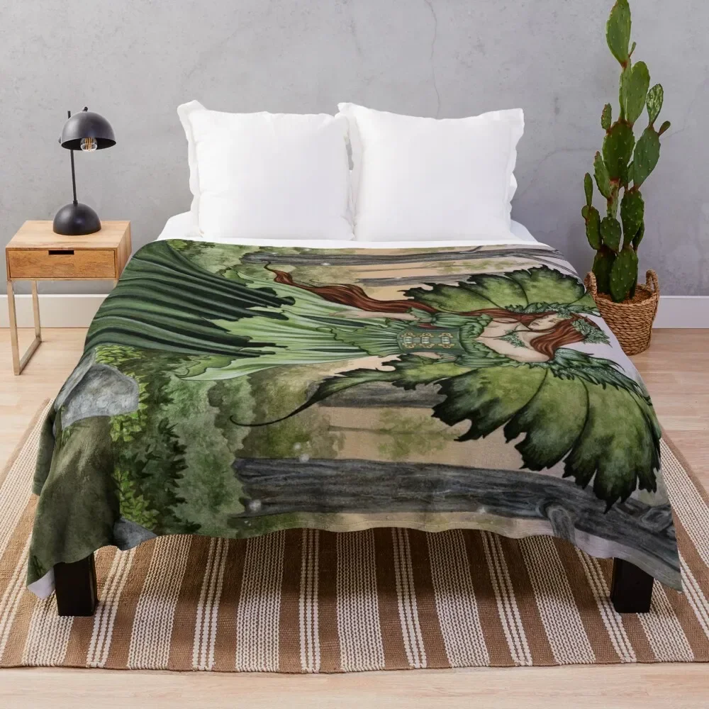 

Lady of the Forest Throw Blanket Decoratives for winter Blankets