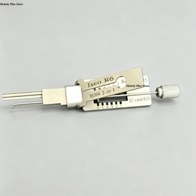 Iseo R6 2-in-1 Decoder Pick Tool SS304 Stainless Steel Precision Locksmith Entry Device for Professional Emergency Door Opening
