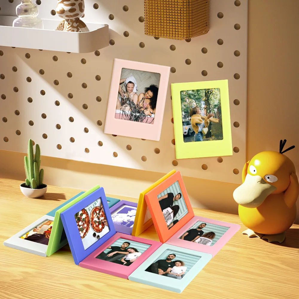 5/10Pcs 3inch Magnetic Photo Frames, Children's Growth Commemorative Photo Frames, Small Creative Magnetic Frames for Desktop Display, Home Office Decorations, Suitable for Instax Mini 12/11/Evo/40/7+/25/90/99/Se/Link2/3 Instant Photos, Suitable for Fujifilm Instax Mini Film Photo Frames