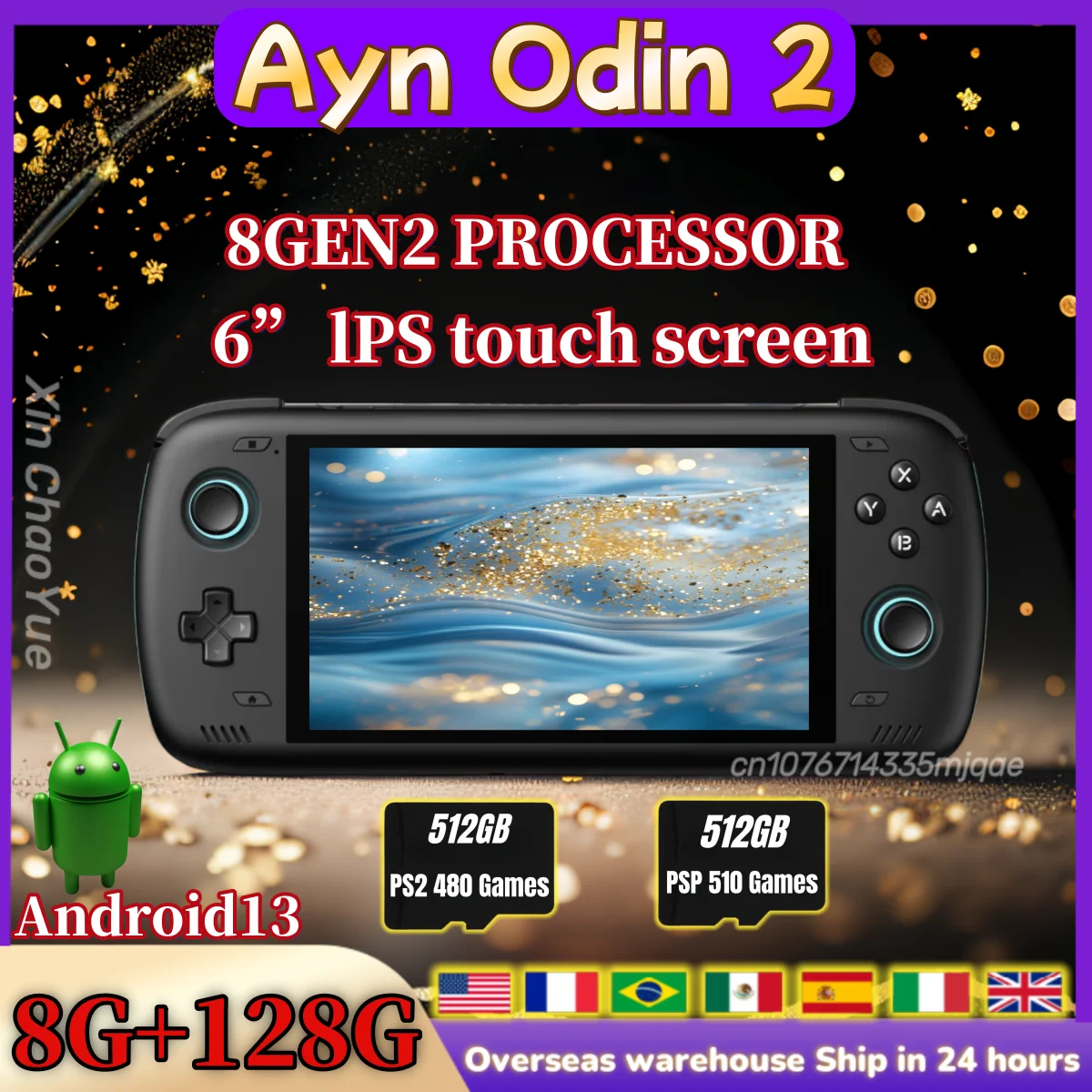 Ayn Odin 2 Base Odin 2 pro Retro Handheld Video Player Game  6Inch Touch Screen 8G+128G Android13 wukong black myth PS2 480 Game