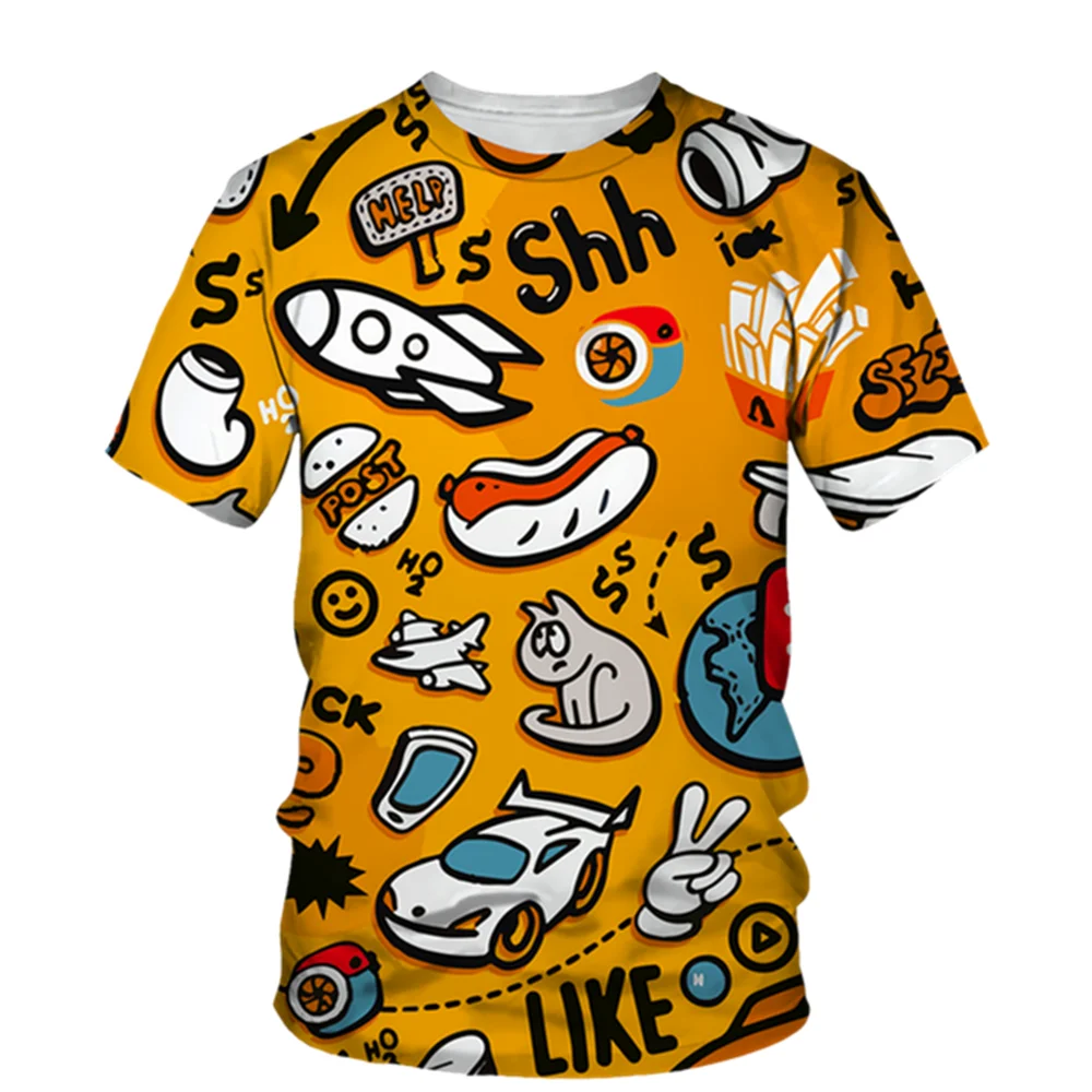 

New Summer Cartoon 3d Printed Men'S T-Shirt Fashion Loose Crew Neck Short Sleeve Shirt Design Oversized Casual Comfortable Top