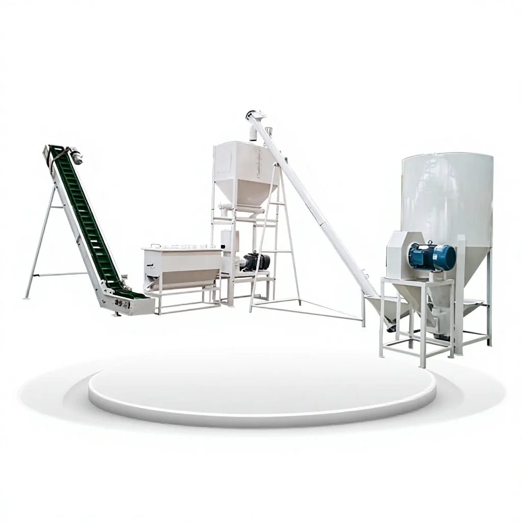 New Chickens Rabbits Sheep Pelletizing Forage Machinery Automatic 1 Ton Per Hour Fine Feed Production Line China