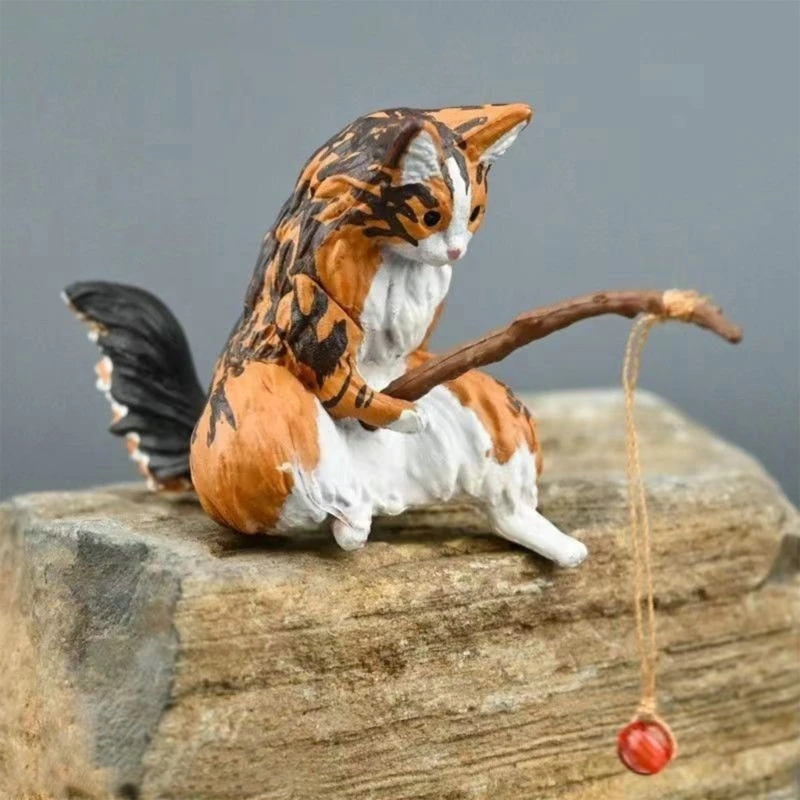 Landscaping Decorations Fishing Sculpture Statue Aquariums Ornament Pendant