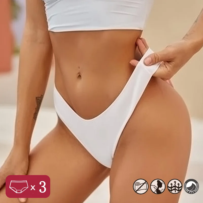 3PCS/SET Cotton Panties for Women Sexy Solid Briefs Underwear Intimates Low Waist Underpants Female Soft Comfotable Lingerie