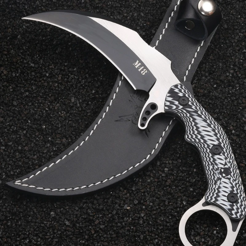 Outdoor wilderness survival, high hardness integrated steel sharp knife, hiking and opening multi-functional claw