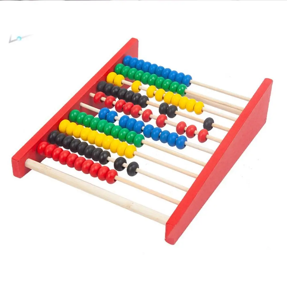 Wooden Abacus for Kids Intelligence Development Montessori Toy Learning Mathematics Tool Colorful Beads Mini